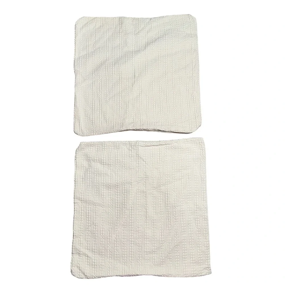 Pottery Barn Euro Sham Set 24x24 Cream Ivory Excellent Matelasse Cotton Textured